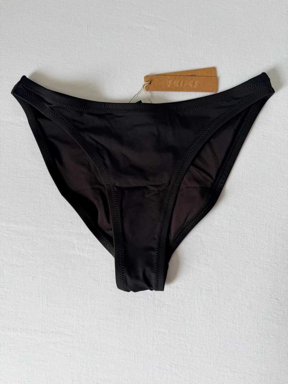 SKIMS Black Mid-Coverage Bikini Bottoms